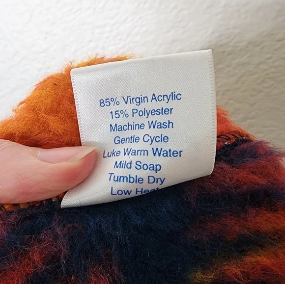 Vintage Yuumaland Colorful Tie-Dye Fuzzy Jacket S/M - Picture 5 of 6